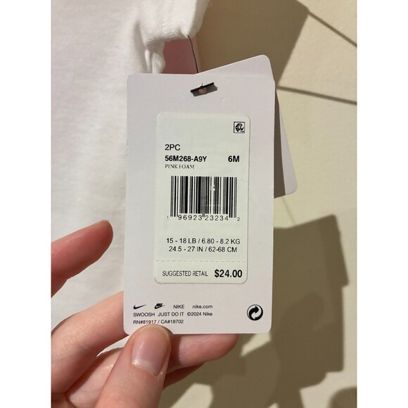 NWT Nike White & Pink Outfit - Bodysuit & Shorts - 6M - Picture 4 of 4